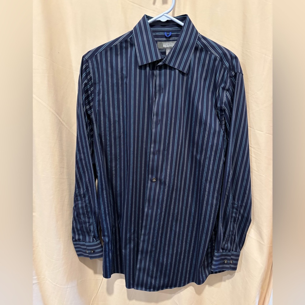 Kenneth Cole Reaction Slim Fit Striped Dress Shirt
